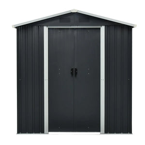 Capanno degli attrezzi antracite 131 x 194 x 184 cm capanno degli attrezzi, capanno, metallo