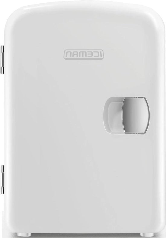 Mini frigorifero portatile bianco raffredda e riscalda leggero 4L frigorifero 6 lattine di stoccaggio per cosmetici snack trucco alimentazione AC/DC per la casa