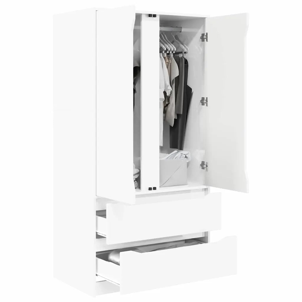 Mobile da Bagno con cassetto Bianco Lucido 79,5 x 49 x 156 cm