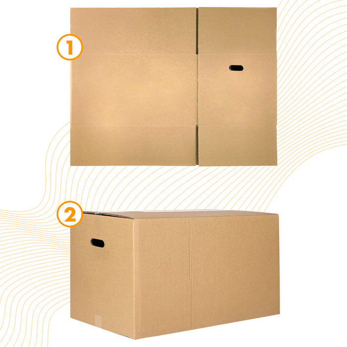 10 Scatoloni Con Maniglie 60x40x40 Cm Scatola Cartone A Doppia Onda Per Trasloco Spedizioni Imballaggi Scatolone Forte Resistente Scatole Grandi