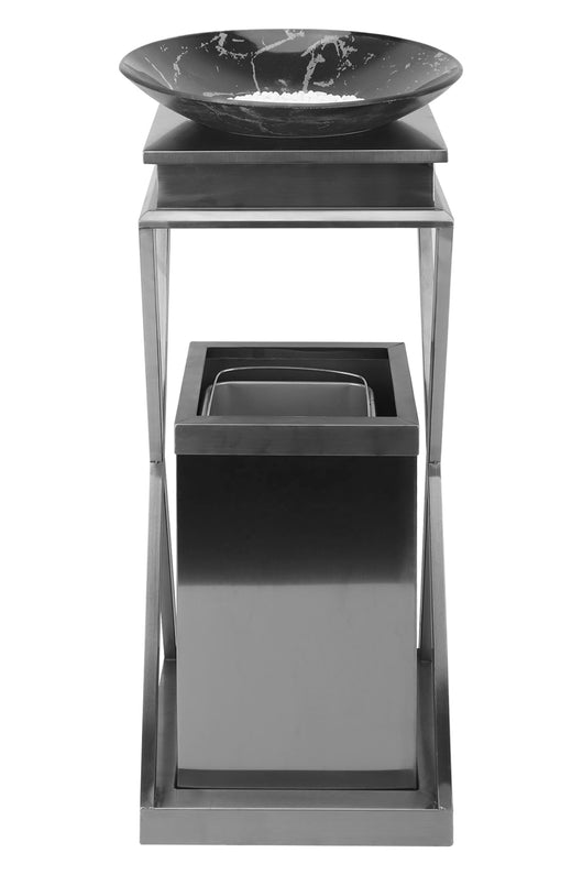 Posacenere 2 In 1 Da Terra Professionale Elegante Interno Esterno Con Secchio Cestino Gettacarte Spazzatura Realizzati In Acciaio Marmo Acciaio Ufficio Bar Ristorante Hotel Design Moderno - Modello flaros