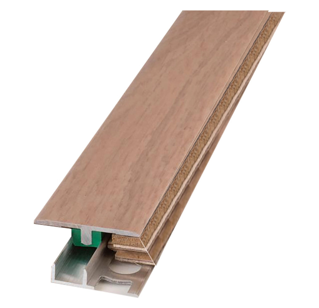 PROFILO PIATTO CON BASE PER LAMINATO E PARQUET 'UN rivestito rovere grigio- 2 pezzi  - PROFILPAS