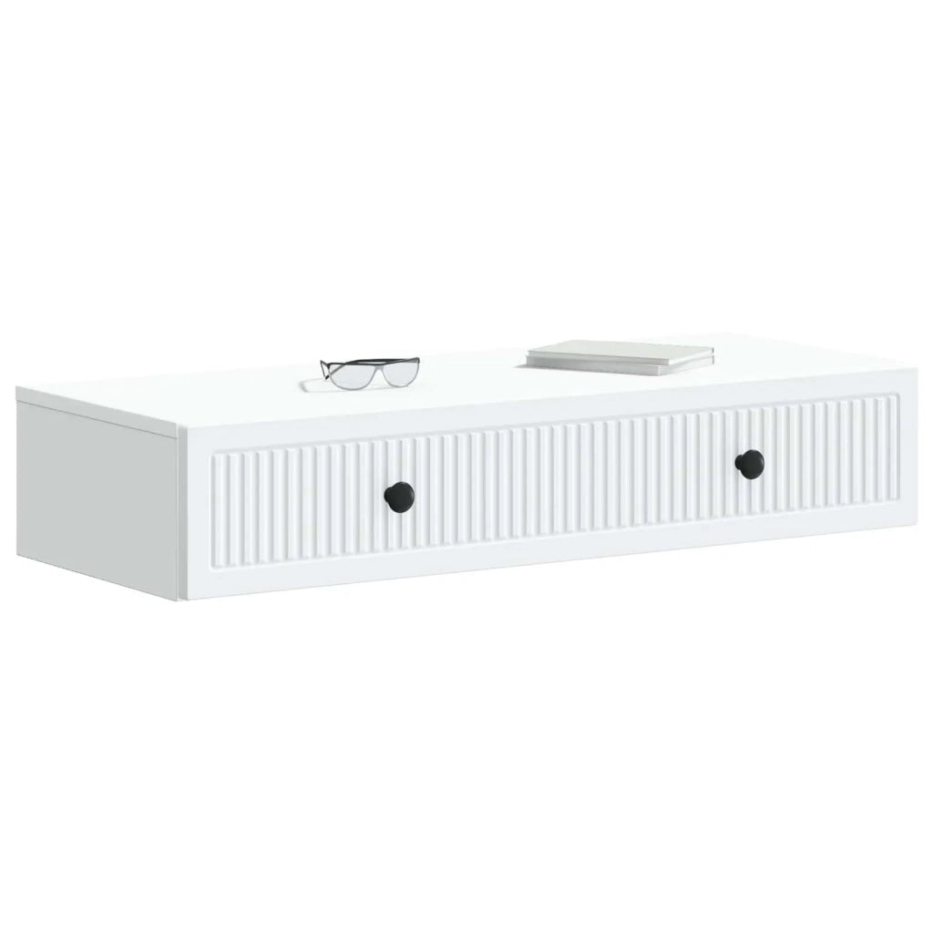Tavolino da Parete Laterale Bianco 87,5 x 34,5 x 17 cm 897985