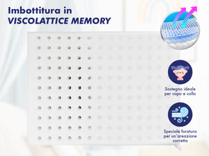 Cuscino Lettino Bambino 40x60 Cm In Memory Foam Prodotto Italiano Certificato OEKO-TEX® Antisoffoco Guanciale Per Asilo Sfoderabile Traspirante Anallergico