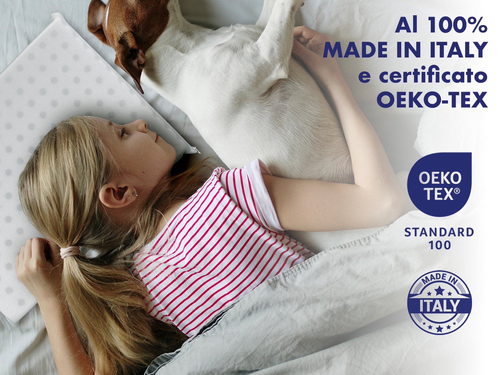 Cuscino Lettino Bambino 40x60 Cm In Memory Foam Prodotto Italiano Certificato OEKO-TEX® Antisoffoco Guanciale Per Asilo Sfoderabile Traspirante Anallergico