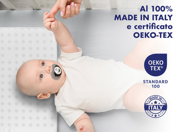 Cuscino Culla Bambino 30x40 Cm In Memory Foam Prodotto Italiano Certificato OEKO-TEX® Antisoffoco Guanciale Per Asilo Sfoderabile Traspirante Anallergico Neonato Poggiatesta Piccolo
