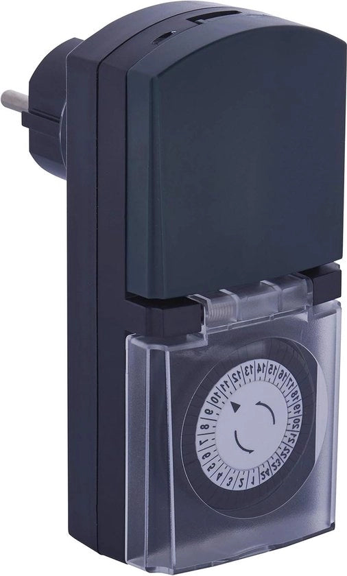 Timer esterno meccanico IP44 protezione contro contatti elettrici esterni per bambini P5526 chiusura a coperchio rotante 3680 W 230 V