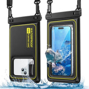 Due borse impermeabili per smartphone, adatte a iPhone 17 Pro Max/16/15/14/XR/X/SE/8/7, Galaxy S25/S26, Google, adatte a smartphone con schermo inferiore a 6,9 pollici, borsa impermeabile IPX8, accessorio obbligatorio per le vacanze (nero-verde)
