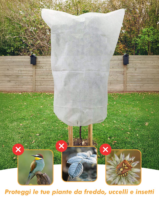 Cappucci In Tnt Per Protezione Piante Fiori Sacco Protettivo Cappuccio Inverno Freddo Grandine Uccelli Insetti Antigelo Telo Protettivo Varie Misure  5-Pezzi/0.8x1Mt