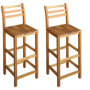 Set di due sgabelli da bar di design seduta in legno massello di acacia 1202053