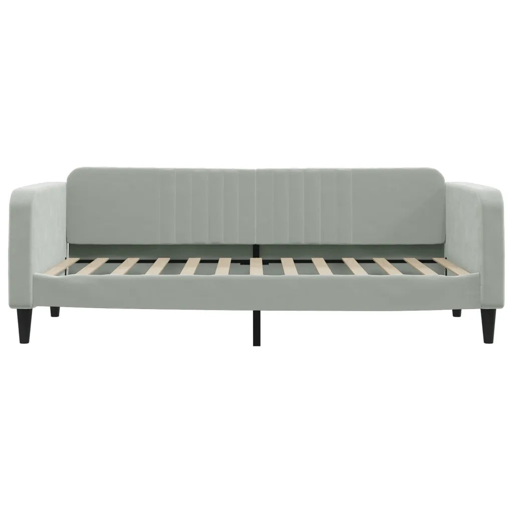 Divano Letto con Letto Estraibile Grigio Chiaro 90x200 Velluto 3197063