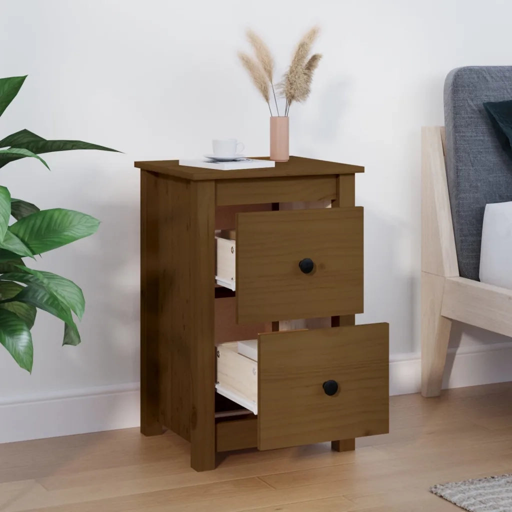 Comodino ambra 40x35x61,5 cm in Legno Massello di Pino 820952