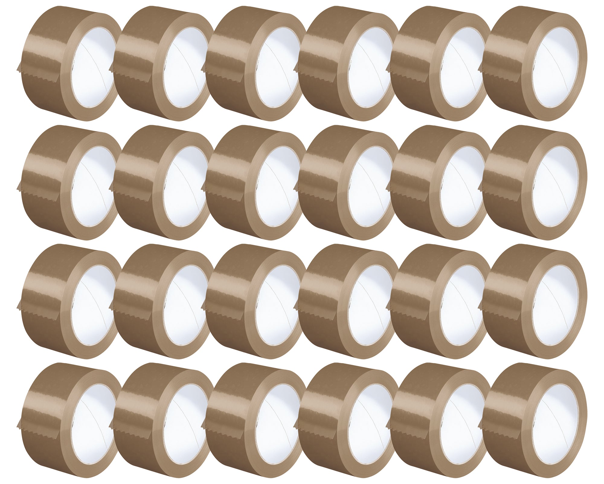 Nastro Adesivo Da Imballaggio Pacchi 50mm x 66 Metri Acrilico Resistente All'Acqua Silenzioso Sigilla Spedizioni Protezione Per Trasloco Prodotto Italiano Avana - 24 Rotoli
