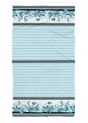 Telo Mare Con Frange Asciugamano Da Spiaggia Misura Grande 90x190 Cm Assorbente In Morbido Cotone Leggero Stampe Moderne Anti Sabbia Lettino Vacanze Piscina CapeRange