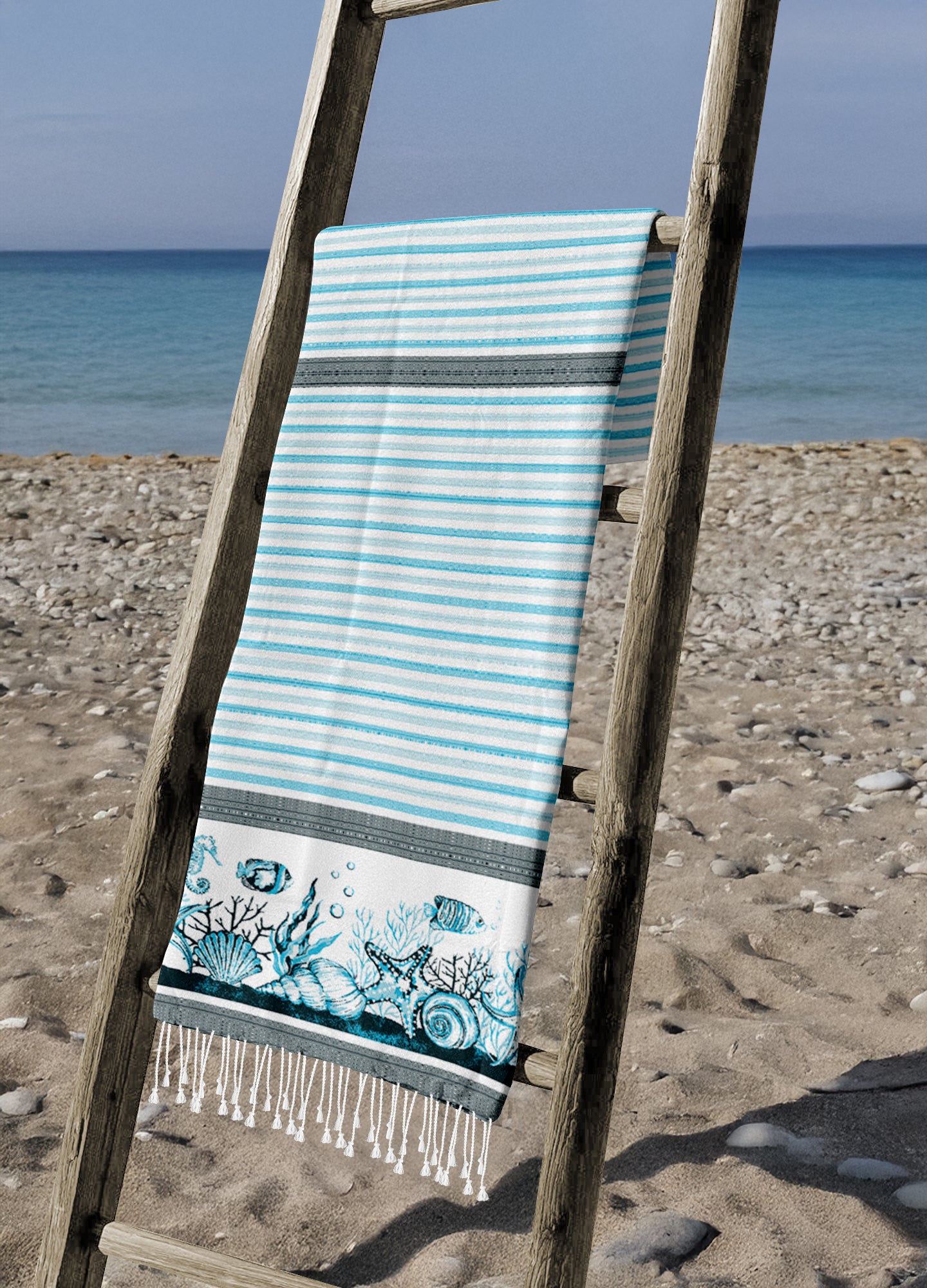 Telo Mare Con Frange Asciugamano Da Spiaggia Misura Grande 90x190 Cm Assorbente In Morbido Cotone Leggero Stampe Moderne Anti Sabbia Lettino Vacanze Piscina CapeRange