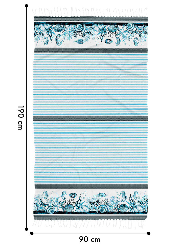 Telo Mare Con Frange Asciugamano Da Spiaggia Misura Grande 90x190 Cm Assorbente In Morbido Cotone Leggero Stampe Moderne Anti Sabbia Lettino Vacanze Piscina CapeRange