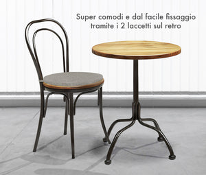 Cuscini Rotondi Per Sedie Cucina Imbottiti Sfoderabili Con Cerniera Cuscino Rotondo Ø 40 Cm Sedia Tavolo Lavabile In Lavatrice Con Lacci Per Fissaggio Prodotto Italiano Comodi 6 Pezzi - Grigio