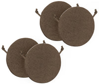 Cuscini Rotondi Per Sedie Cucina Imbottiti Sfoderabili Con Cerniera Cuscino Rotondo Ø 40 Cm Sedia Tavolo Lavabile In Lavatrice Con Lacci Per Fissaggio Prodotto Italiano Comodi 4 Pezzi - Marrone