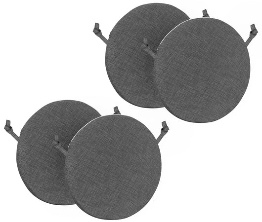 Cuscini Rotondi Per Sedie Cucina Imbottiti Sfoderabili Con Cerniera Cuscino Rotondo Ø 40 Cm Sedia Tavolo Lavabile In Lavatrice Con Lacci Per Fissaggio Prodotto Italiano Comodi 4 Pezzi - Piombo