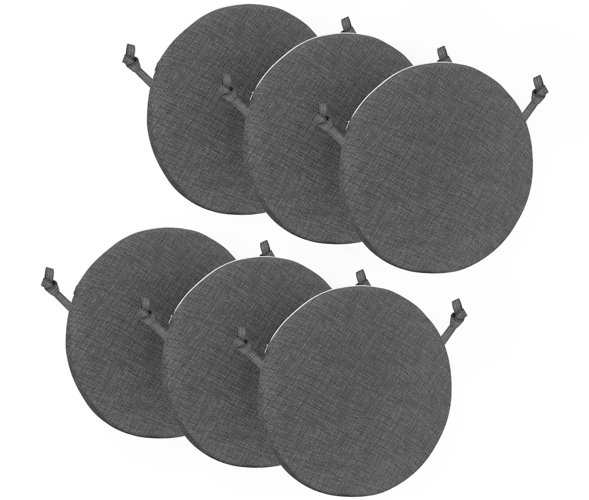 Cuscini Rotondi Per Sedie Cucina Imbottiti Sfoderabili Con Cerniera Cuscino Rotondo Ø 40 Cm Sedia Tavolo Lavabile In Lavatrice Con Lacci Per Fissaggio Prodotto Italiano Comodi 6 Pezzi - Piombo