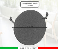 Cuscini Rotondi Per Sedie Cucina Imbottiti Sfoderabili Con Cerniera Cuscino Rotondo Ø 40 Cm Sedia Tavolo Lavabile In Lavatrice Con Lacci Per Fissaggio Prodotto Italiano Comodi 6 Pezzi - Piombo
