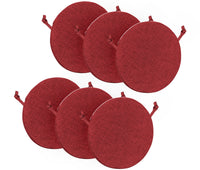 Cuscini Rotondi Per Sedie Cucina Imbottiti Sfoderabili Con Cerniera Cuscino Rotondo Ø 40 Cm Sedia Tavolo Lavabile In Lavatrice Con Lacci Per Fissaggio Prodotto Italiano Comodi 6 Pezzi - Rosso