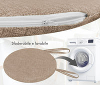 Cuscini Rotondi Per Sedie Cucina Imbottiti Sfoderabili Con Cerniera Cuscino Rotondo Ø 40 Cm Sedia Tavolo Lavabile In Lavatrice Con Lacci Per Fissaggio Prodotto Italiano Comodi 6 Pezzi - Tortora