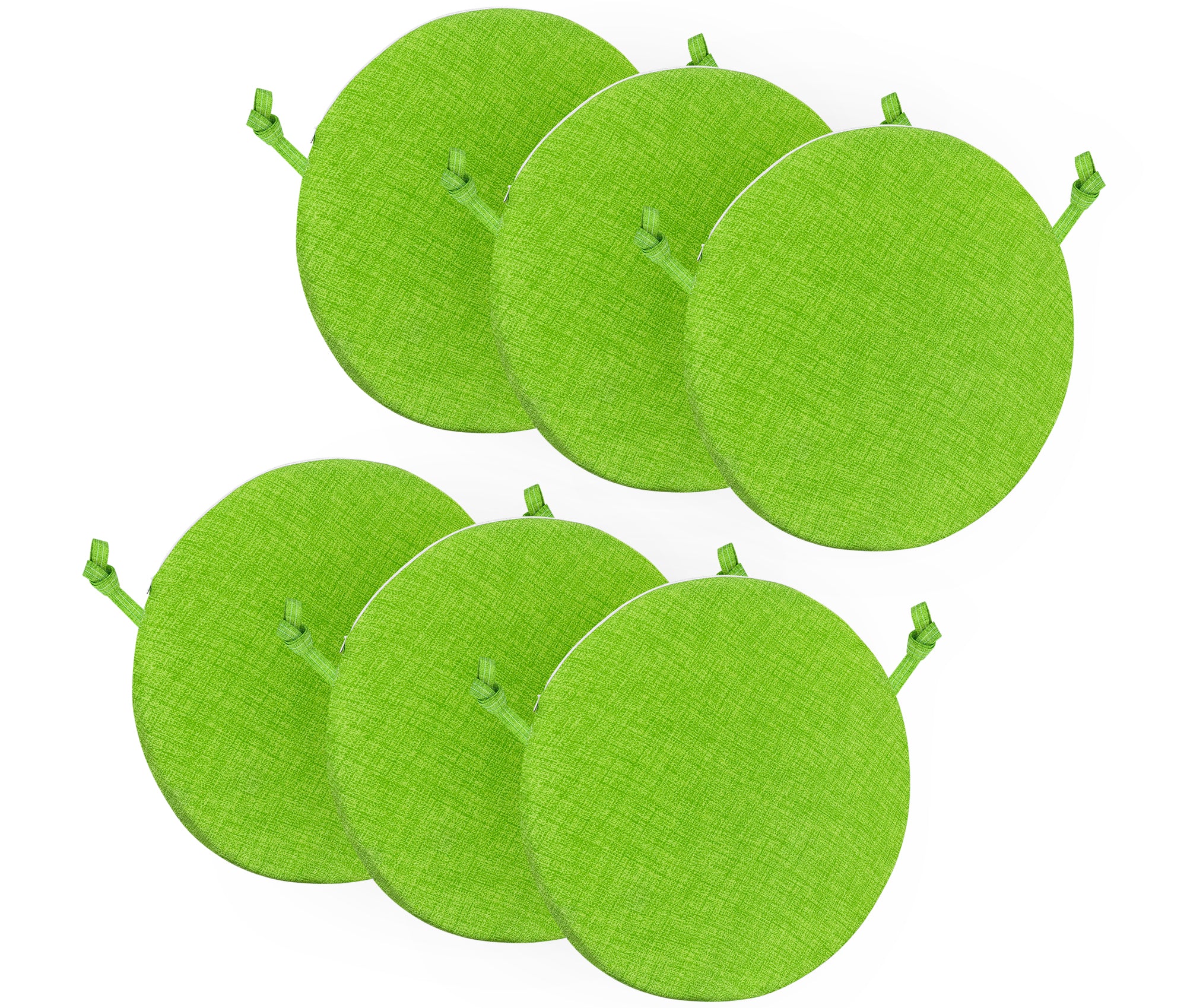 Cuscini Rotondi Per Sedie Cucina Imbottiti Sfoderabili Con Cerniera Cuscino Rotondo Ø 40 Cm Sedia Tavolo Lavabile In Lavatrice Con Lacci Per Fissaggio Prodotto Italiano Comodi 6 Pezzi - Verde