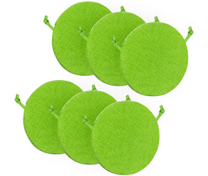 Cuscini Rotondi Per Sedie Cucina Imbottiti Sfoderabili Con Cerniera Cuscino Rotondo Ø 40 Cm Sedia Tavolo Lavabile In Lavatrice Con Lacci Per Fissaggio Prodotto Italiano Comodi 6 Pezzi - Verde