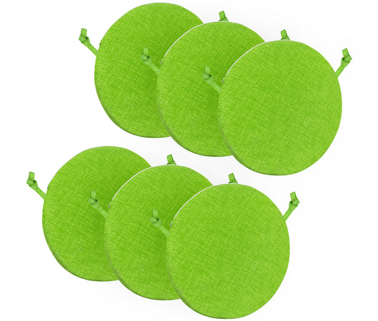Cuscini Rotondi Per Sedie Cucina Imbottiti Sfoderabili Con Cerniera Cuscino Rotondo Ø 40 Cm Sedia Tavolo Lavabile In Lavatrice Con Lacci Per Fissaggio Prodotto Italiano Comodi 6 Pezzi - Verde