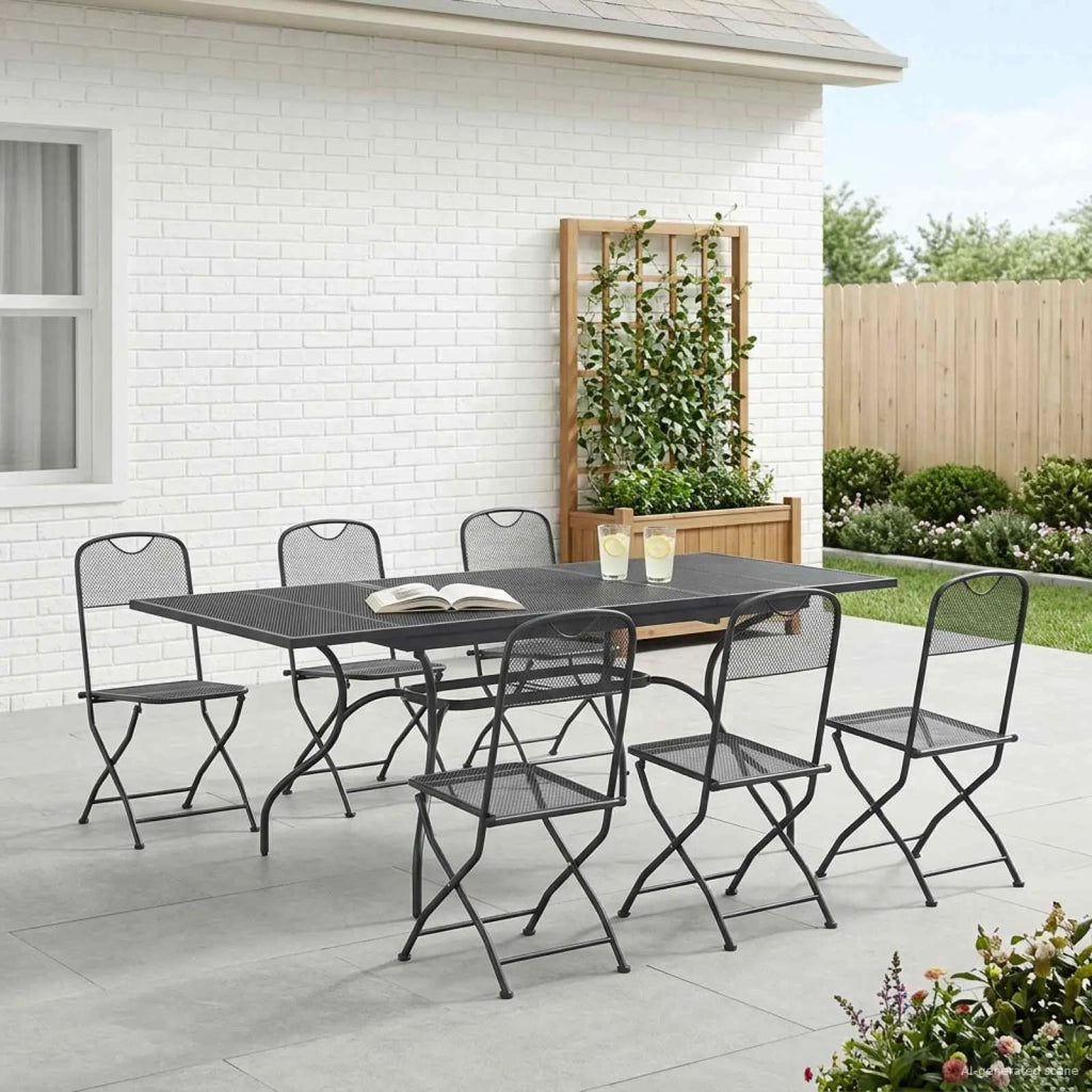 Set da Pranzo per Giardino 7 pcs Antracite 212 x 90 x 76 cm 3429146