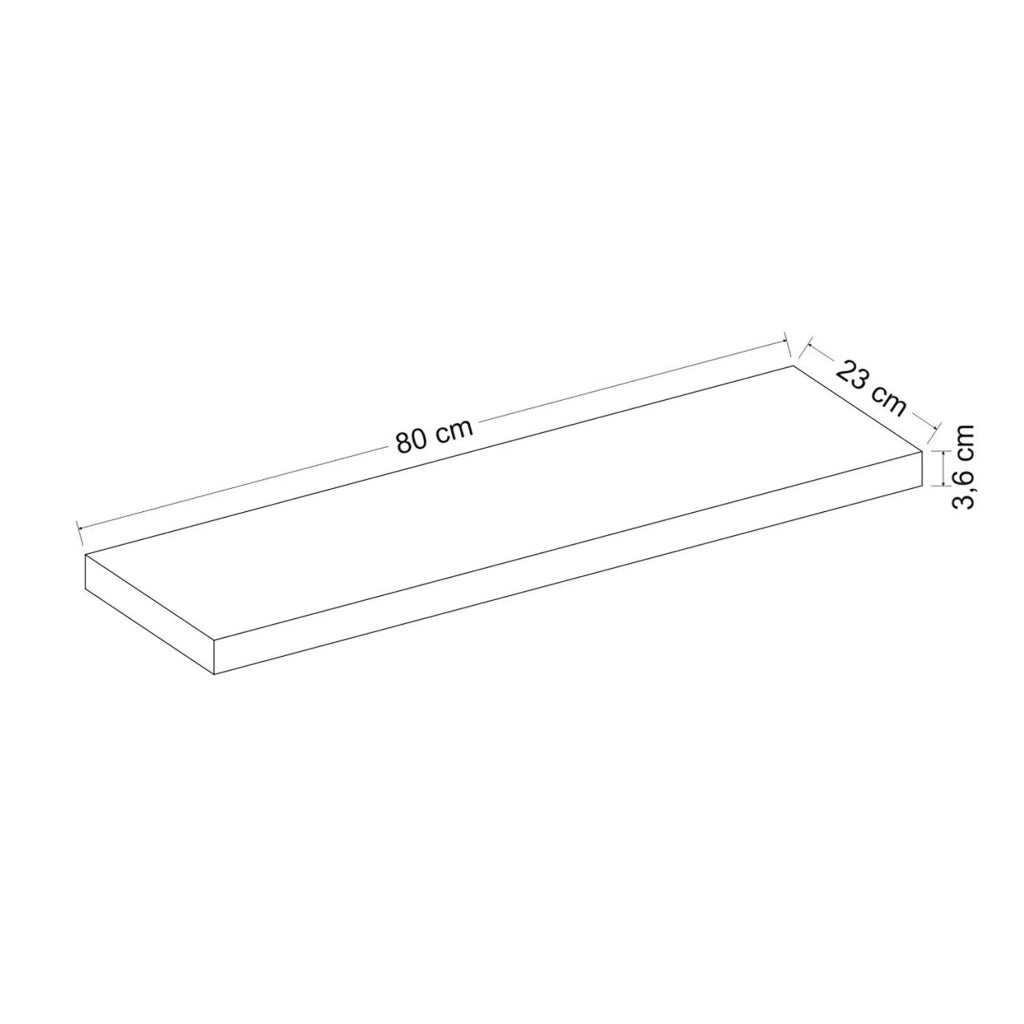 Scaffale dal design senza tempo per soggiorno o camera da letto mobile contenitore da parete 3,6 x 80 x 23 cm effetto legno anticato 03_0011233