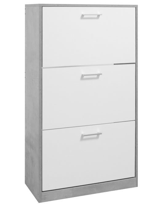 Scarpiera In Legno Con Ante A Ribalta Armadio Salvaspazio Disponibile 3/4 Ante Vari Colori PortaScarpe Alto Stretto Ingresso Corridoio Scarpiere Design Moderno Grigio - 3 Ante