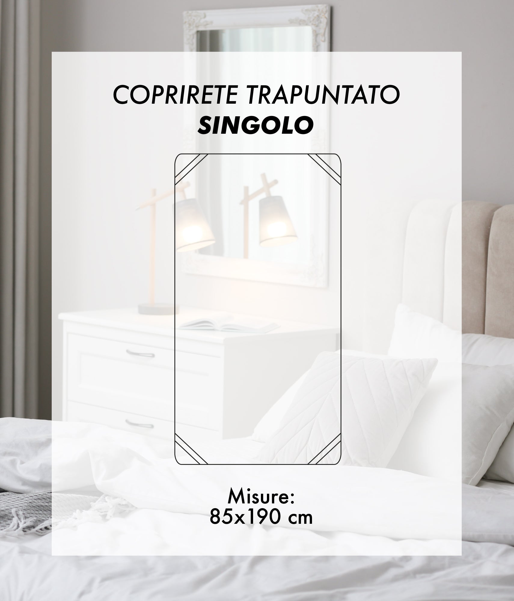 Coprirete Trapuntato Imbottito 190 Grammi Con Laccetti Negli Angoli Proteggi Materasso Polvere Doghe Letto No Umidità Muffa Traspirante Anallergico Antiacaro  Singolo