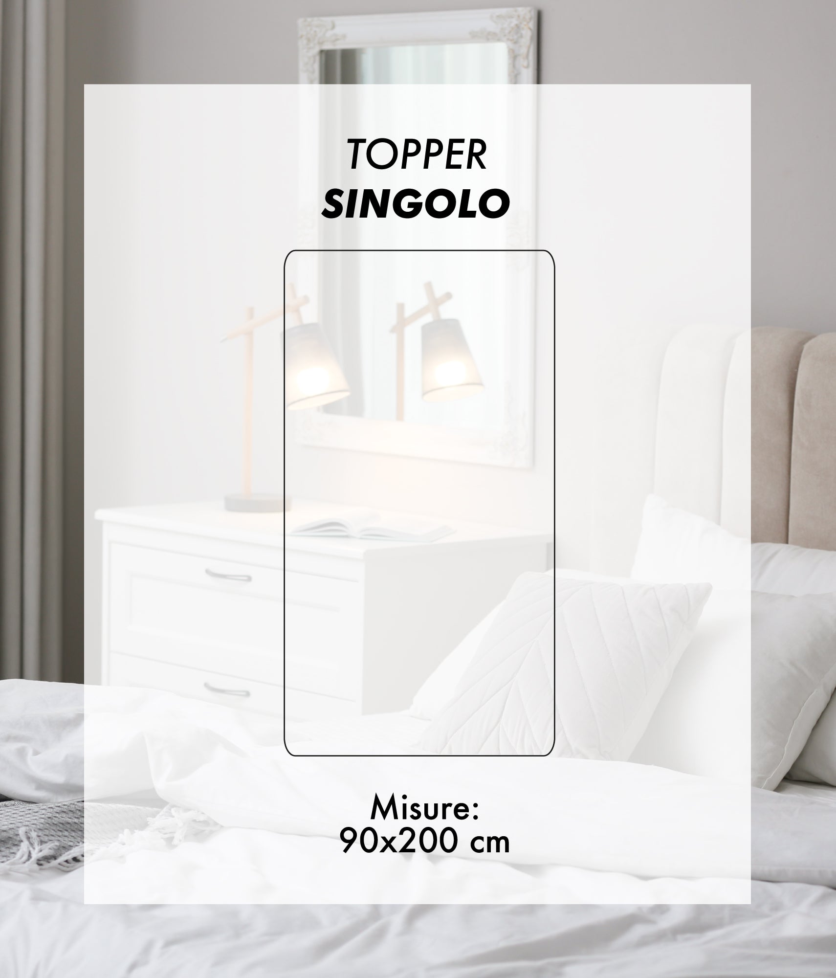 Topper Aloe Vera 400 Grammi Ad Alta Densità Correttore Materasso Con Elastici Coprimaterasso Alto Salva Materassi Spesso Letto Comodo Certificato Oeko Tex Lavabile In Lavatrice Bianco - Singolo