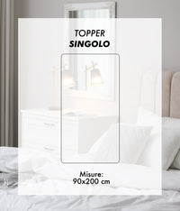 Topper Aloe Vera 400 Grammi Ad Alta Densità Correttore Materasso Con Elastici Coprimaterasso Alto Salva Materassi Spesso Letto Comodo Certificato Oeko Tex Lavabile In Lavatrice Bianco - Singolo