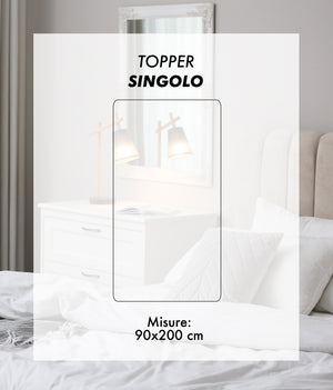 Topper Aloe Vera 400 Grammi Ad Alta Densità Correttore Materasso Con Elastici Coprimaterasso Alto Salva Materassi Spesso Letto Comodo Certificato Oeko Tex Lavabile In Lavatrice Bianco - Singolo