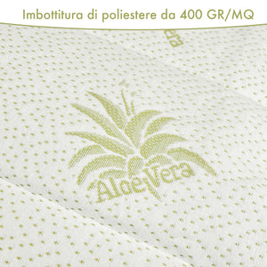 Topper Aloe Vera 400 Grammi Ad Alta Densità Correttore Materasso Con Elastici Coprimaterasso Alto Salva Materassi Spesso Letto Comodo Certificato Oeko Tex Lavabile In Lavatrice Bianco - Matrimoniale
