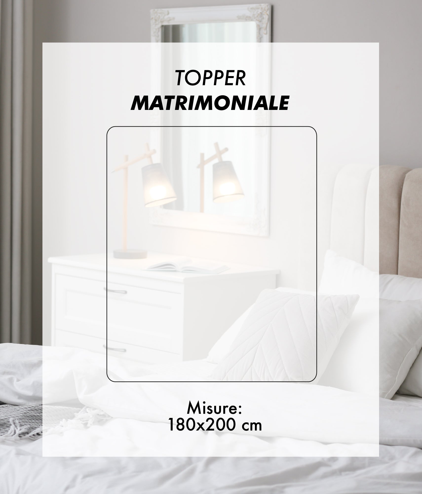 Topper Aloe Vera 400 Grammi Ad Alta Densità Correttore Materasso Con Elastici Coprimaterasso Alto Salva Materassi Spesso Letto Comodo Certificato Oeko Tex Lavabile In Lavatrice Bianco - Matrimoniale