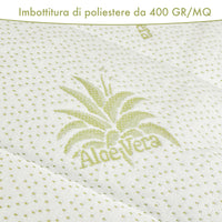 Topper Aloe Vera 400 Grammi Ad Alta Densità Correttore Materasso Con Elastici Coprimaterasso Alto Salva Materassi Spesso Letto Comodo Certificato Oeko Tex Lavabile In Lavatrice Bianco - Piazza e mezza