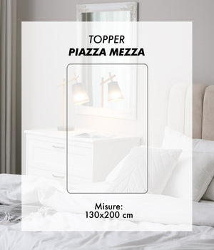 Topper Aloe Vera 400 Grammi Ad Alta Densità Correttore Materasso Con Elastici Coprimaterasso Alto Salva Materassi Spesso Letto Comodo Certificato Oeko Tex Lavabile In Lavatrice Bianco - Piazza e mezza