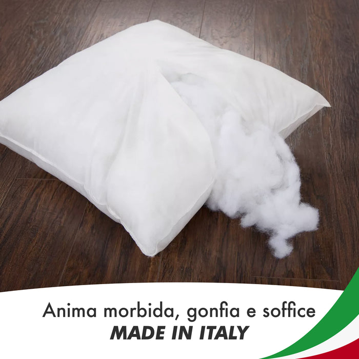 Imbottiture Per Cuscini Set 2 Pezzi, Cuscino Divano Varie Misure Prodotto Italiano Anima Per Cuscino Da Riempimento Morbide Soffici Al Tatto 50x50 cm
