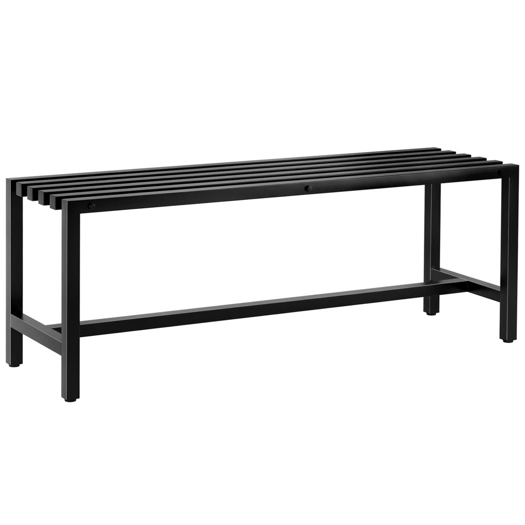 Panchina Moderna Industriale da Esterno per Patio e Giardino. Senza Schienale. Nero