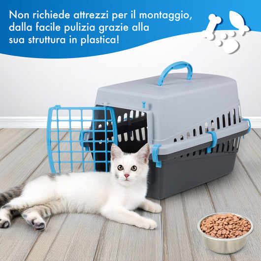 Trasportino Auto Per Cane Gatto Taglia Piccola Fino 8 Kg Con Maniglia Ottima Aerazione 50x33x32 Cm Gatti Cani Solido Rigido Robusto Prodotto Italiano Porta Animali Viaggio Mezzi Trasporto