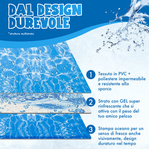 Tappetino Refrigerante Per Cani Gatti Tappeto Rinfrescante In Gel Animali Domestici Cane Gatto Fresco Estate Cuscino  Animali Materassino Non Tossico Estivo  50x65 cm