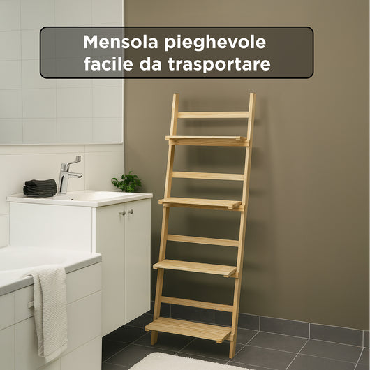 Scaffele A Scala In Legno Con 4 Mensole Ideale Come Portaoggetti Organizzatore Salviette Scarpe Libri Piantine Design Moderno Mensola Pieghevole Scaffalatura Salvaspazio