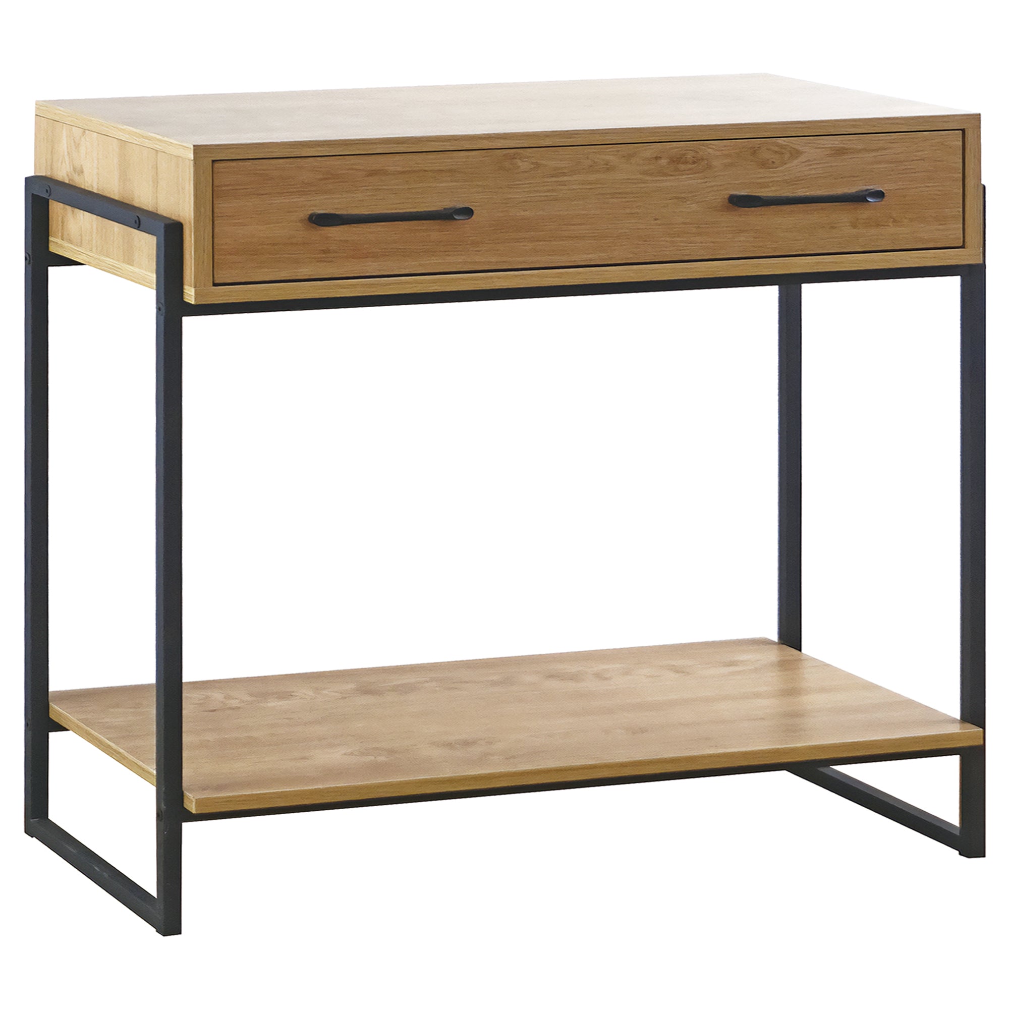 Consolle Da Ingresso Con 2 Cassetti e Ripiano Mobiletto Corridoio Scarpiera Portachiavi e Accessori Stile Industrial Legno Metallo Mobile Tavoli Per Divano