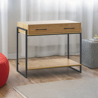 Consolle Da Ingresso Con 2 Cassetti e Ripiano Mobiletto Corridoio Scarpiera Portachiavi e Accessori Stile Industrial Legno Metallo Mobile Tavoli Per Divano