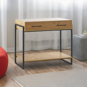 Consolle Da Ingresso Con 2 Cassetti e Ripiano Mobiletto Corridoio Scarpiera Portachiavi e Accessori Stile Industrial Legno Metallo Mobile Tavoli Per Divano