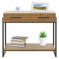 Consolle Da Ingresso Con 2 Cassetti e Ripiano Mobiletto Corridoio Scarpiera Portachiavi e Accessori Stile Industrial Legno Metallo Mobile Tavoli Per Divano